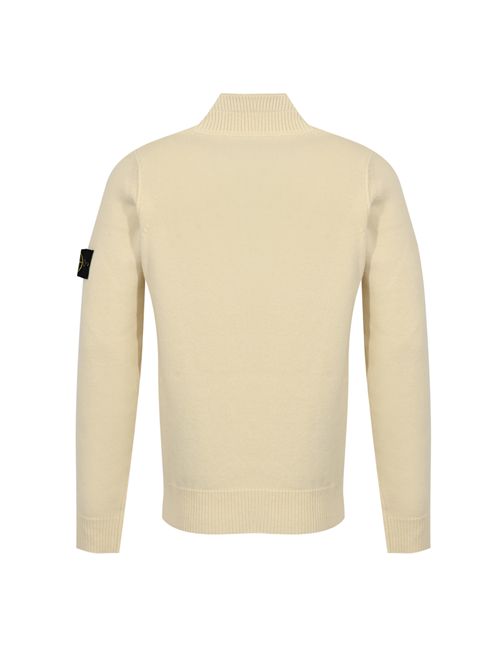 Maglione 5100040 in misto lana con zip e bottoni Naturale STONE ISLAND | 5100040S00A3V0093